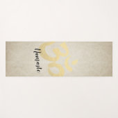 ヨガスタジオ瞑想インストラクター金ゴールドオムシンボル ヨガマット (正面(横))