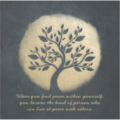 ヨガスタジオ瞑想インストラクター金ゴールドツリー引用文 シール (正面)