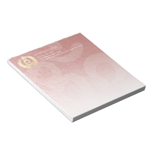 ヨガスタジオ瞑想インストラクター金ゴールドZEN OMサイン ノートパッド (アングル)