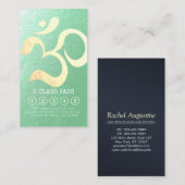 ヨガスタジオ瞑想インストラクター5クラスパスOM ロイヤリティカード (正面/裏面)