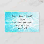 ヨガスタジオ禅をテーマにした青と黒 名刺 (裏面)