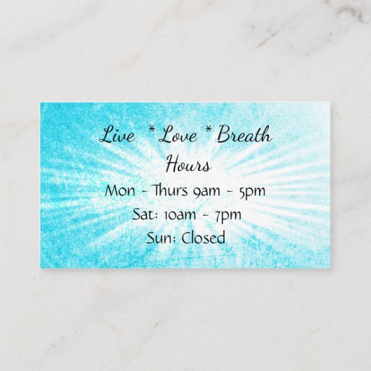 ヨガスタジオ禅をテーマにした青と黒 名刺 (裏面)