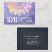 ヨガスタジオ金ゴールドマンダラクーポンロイヤリティ 割引カード (正面/裏面)