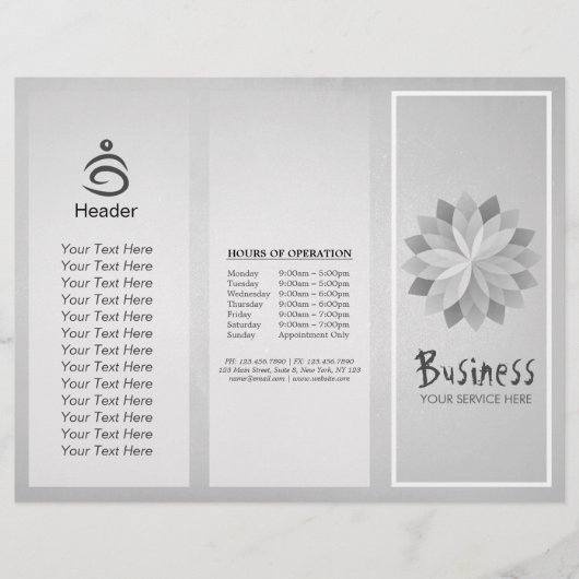 ヨガスタジオ3折パンフレット蓮フローラ曼荼羅 (正面)