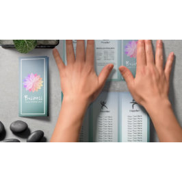 ヨガスタジオ3折パンフレット蓮フローラ曼荼羅