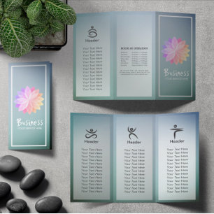 ヨガスタジオ3折パンフレット蓮フローラ曼荼羅