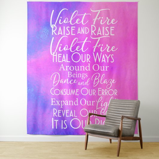 ヨガスタジオ&メディエーションルーム：スピリチュアル祈りの言葉 タペストリー (インサイチュ)