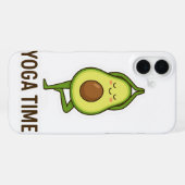 ヨガステッカーをかわいいアボカド iPhoneケース (裏面横)