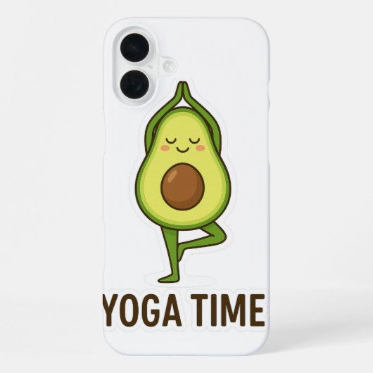 ヨガステッカーをかわいいアボカド iPhoneケース (裏面)