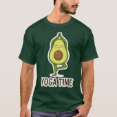 ヨガステッカーをかわいいアボカド Tシャツ (正面)