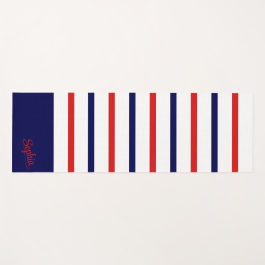 ヨガストライプのパーソナライズされたマット ヨガマット (正面(横))