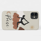 ヨガストレッチポーズシルエットpoise health sun moon Case-Mate iPhoneケース (裏面(横))