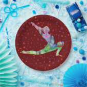 ヨガストレッチ水彩 ペーパープレート (パーティー)