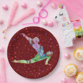 ヨガストレッチ水彩 ペーパープレート (パーティー)