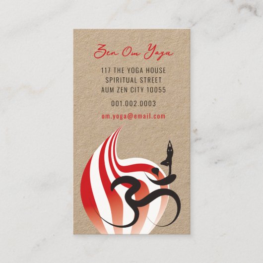ヨガスピリチュアルフレイムオムOhmロゴ書道禅 名刺 (正面)
