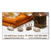 ヨガゼンアロマセラピースキンケアスパマッサージセラピー マグネット名刺 (正面)