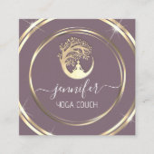 ヨガソファセラピストマインドフルネスQRコードスモーク スクエア名刺 (正面)