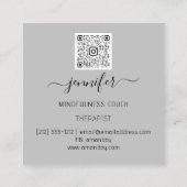 ヨガソファーセラピストマインドフルネスQRコード音楽 スクエア名刺 (裏面)
