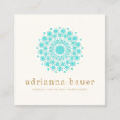 ヨガターコイズブルーマンダラ スクエア名刺 (正面)