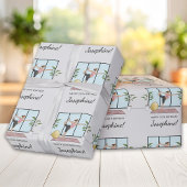 ヨガダンサーポーズトレーニングウーマンハッピーバースデー ラッピングペーパー