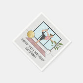 ヨガダンサーポーズバランストレーニングバースデーパーティー スタンダードカクテルナプキン (角)