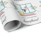 ヨガダンサーポーズ ワークアウト ウーマン ハッピー バースデー ラッピングペーパー (ロールコーナー)