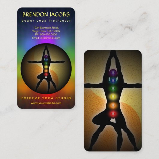 ヨガチャクラマンリーポーズインストラクター先生 名刺 (正面/裏面)