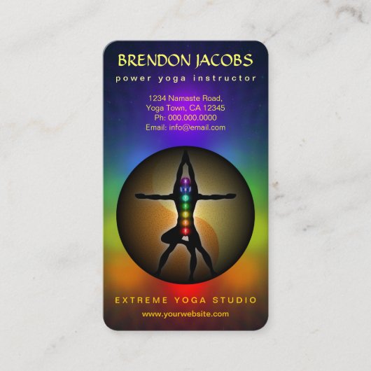 ヨガチャクラ男らしポーズインストラクター先生 名刺 (正面)
