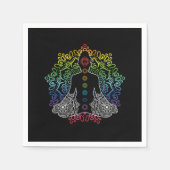 ヨガチャクラ禅あさ名瞑想仏教ギフト スタンダードカクテルナプキン (正面)