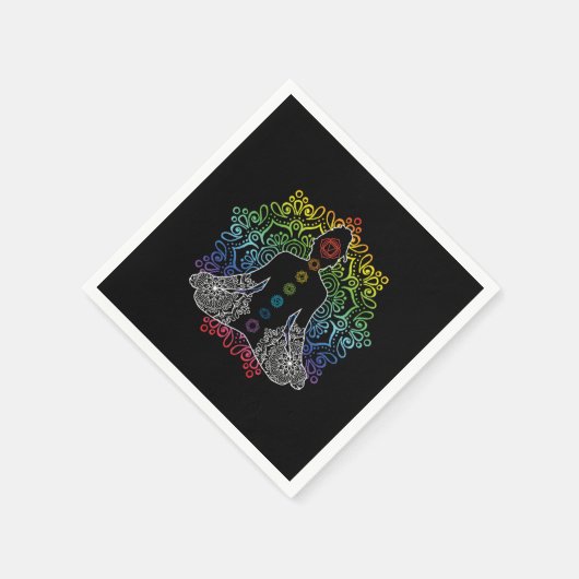 ヨガチャクラ禅あさ名瞑想仏教ギフト スタンダードカクテルナプキン (角)