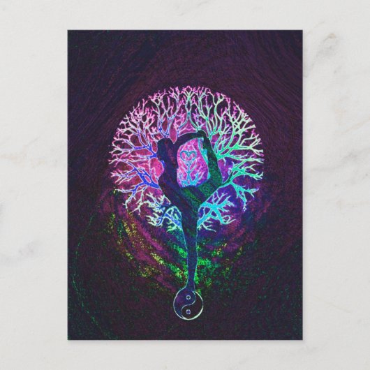 ヨガツリーピースレインボー ポストカード (正面)