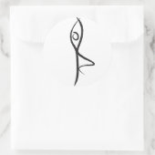 ヨガツリーポーズステッカー ラウンドシール (バッグ)