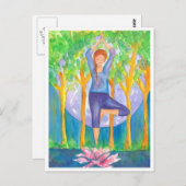 ヨガツリーポーズロータスフラワー ポストカード (正面/裏面)