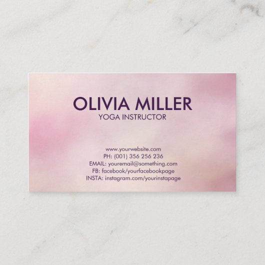 ヨガツリーポーズワードアートスケッチ 名刺 (裏面)