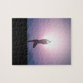 ヨガツリーポーズヴルカササナブラックパープル ジグソーパズル (横)