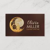 ヨガツリームーンアンドサン – パールと金ゴールド 名刺 (正面)