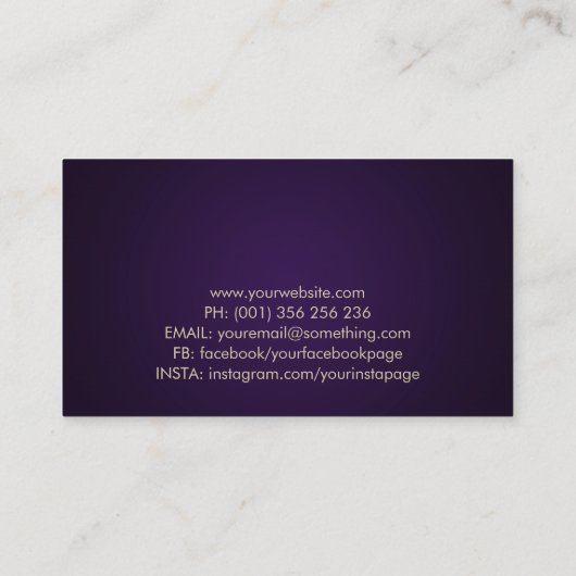 ヨガツリームーン – パールと金ゴールド 名刺 (裏面)