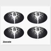 ヨガツリー 楕円形シール (シート)