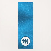 ヨガティール（緑がかった色）ブルーグリッターガーリーモノグラム金ゴールドグリッター