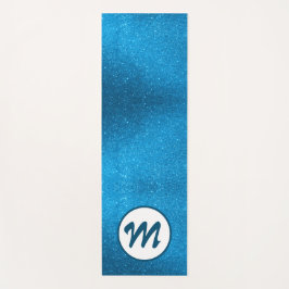 ヨガティール（緑がかった色）ブルーグリッターガーリーモノグラム金ゴールドグリッター ヨガマット