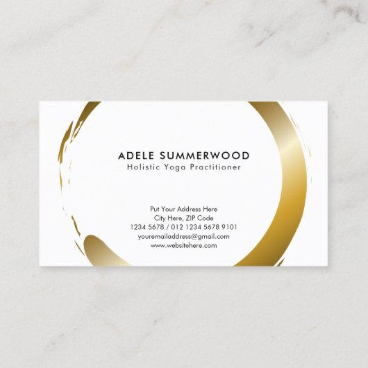 ヨガテーマゴールデンエンソサークルモチーブラック 名刺 (裏面)