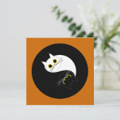 ヨガデイスタジオ招待状おもしろい- Cat Card 招待状 (スタンド正面)