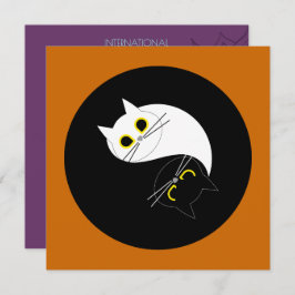 ヨガデイスタジオ招待状おもしろい- Cat Card 招待状