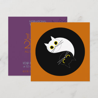 ヨガデイスタジオ招待状おもしろい- Cat Card 招待状