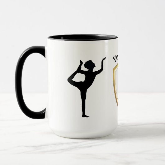 ヨガデイブラックシルエットMUG マグカップ (左)