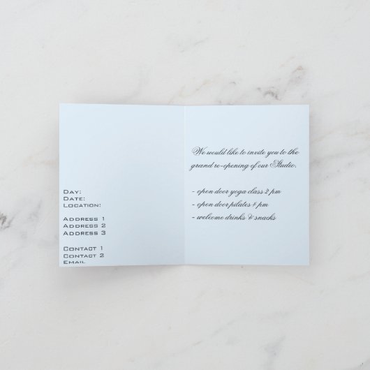 ヨガデュネス 招待状 (内部)