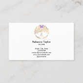 ヨガトレンディーライフコーチの木の生命の風景busi 名刺 (裏面)