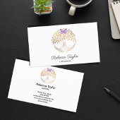 ヨガトレンディーライフコーチの木の生命の風景busi 名刺