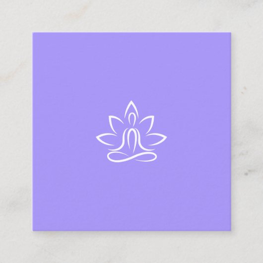 ヨガトレーナーコーチロゴパテルブルー スクエア名刺 (正面)