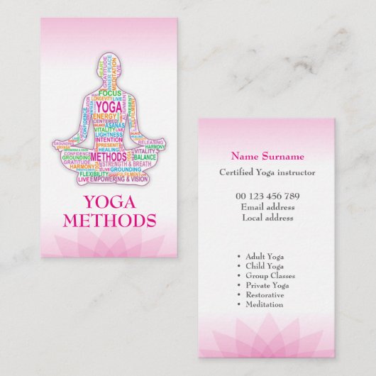ヨガトレーナー 名刺 (正面/裏面)